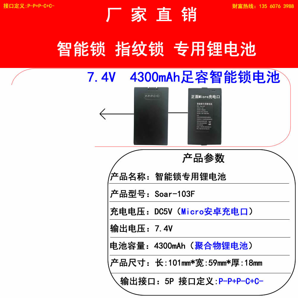 4300mAh-103F(P-P+P-C+C-)